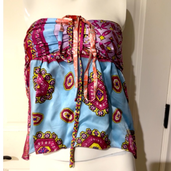 Strapless silk print Alice and Trixie halter top - Picture 3 of 3